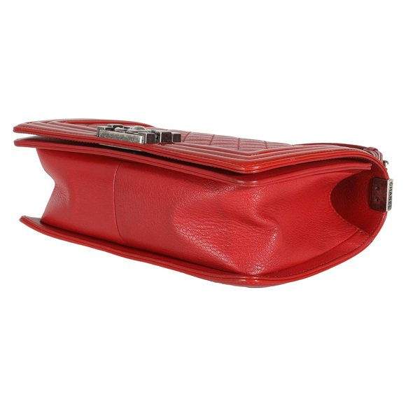 Chanel Red Quilted Goatskin Medium Boy Bag - Picture 7 of 7